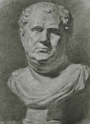 罗马王石膏像素描教程