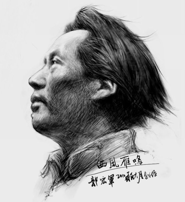 毛泽东的素描头像