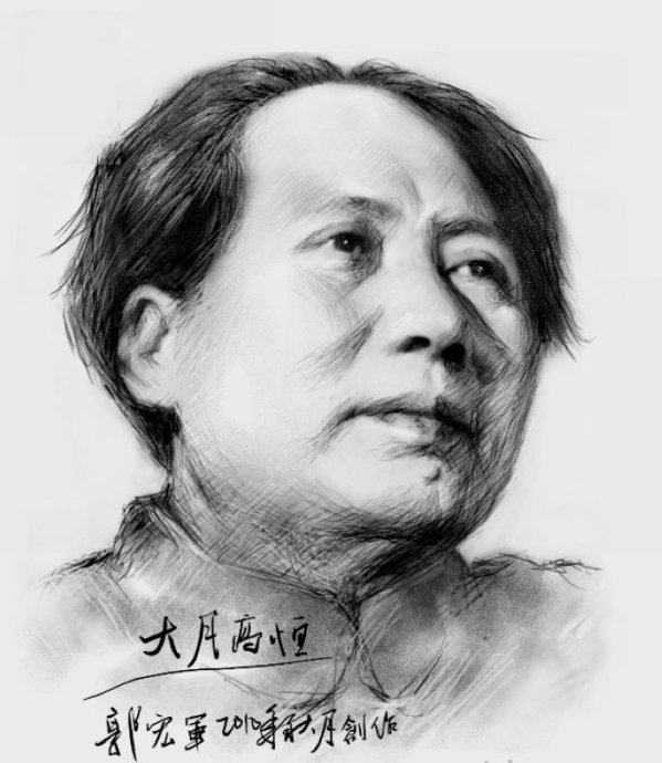 毛泽东的素描头像