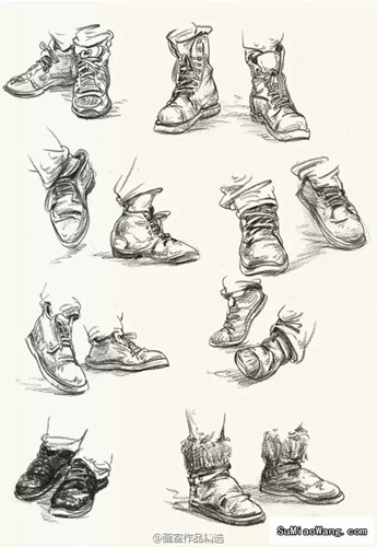 素描部分:头、手、鞋——值得收集的素描材料