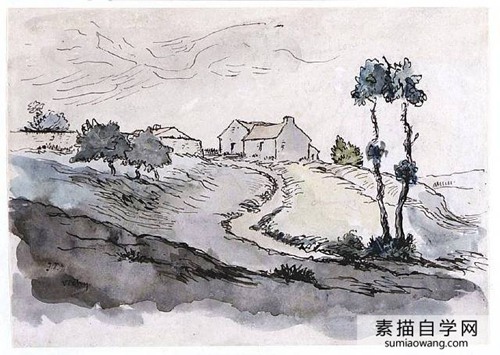 让·弗朗索瓦·米勒的16幅风景素描，风景素描大师