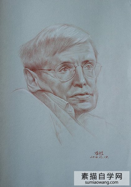 霍金的素描头像画