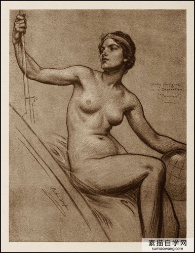 英国画家赫伯特·詹姆斯·卓帕赫伯特·詹姆斯·德雷珀的人体素描