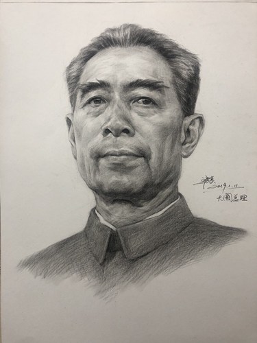 周恩来总理素描头像