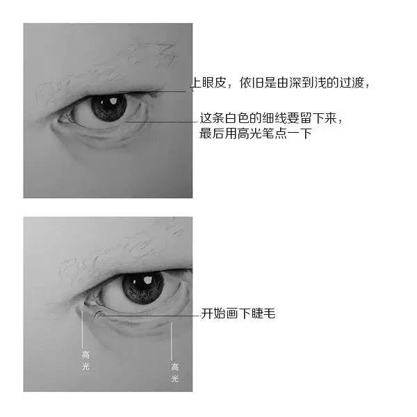 超写实人物眼睛素描画法步骤 技巧教程