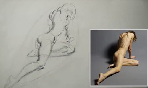 老外教你画女人人体素描速写 看画法就很实用