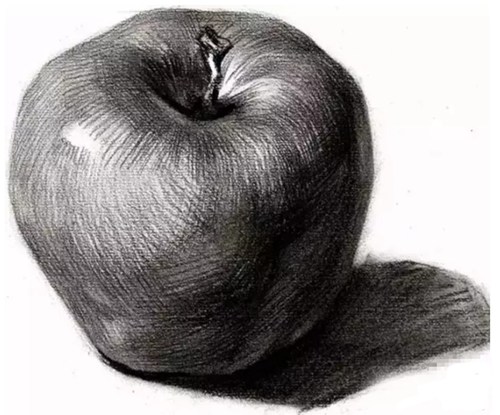 苹果切块素描画法，如果这样还画不好苹果，就别怪老师了，尽力了