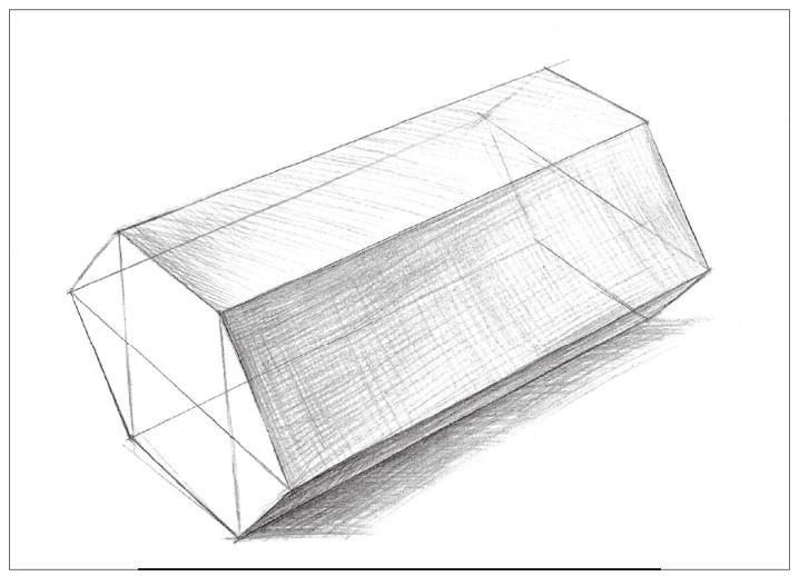 石膏几何体：六棱柱素描教程 图片视频