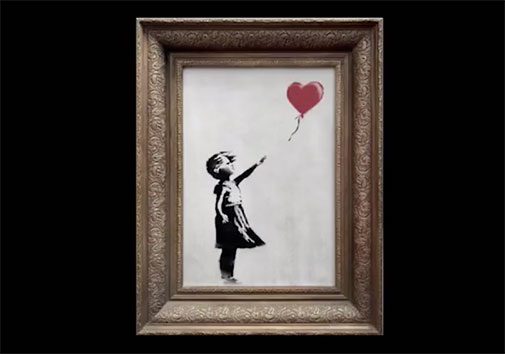 104万英镑艺术品《拿着气球的女孩》成交时刻自毁