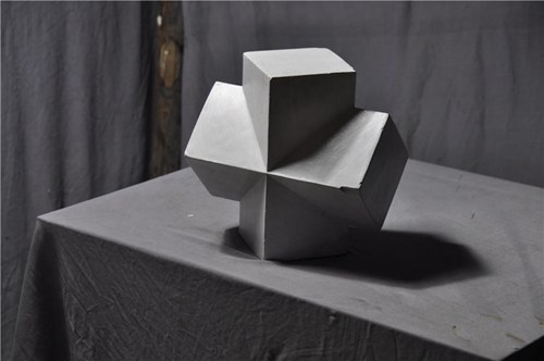 石膏几何:长方体互穿体的超高清图片