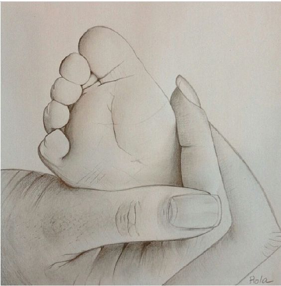 婴儿素描大师欣赏可爱的婴儿铅笔手绘