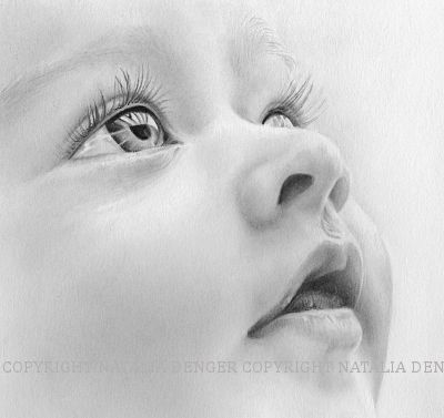 婴儿素描大师欣赏可爱的婴儿铅笔手绘