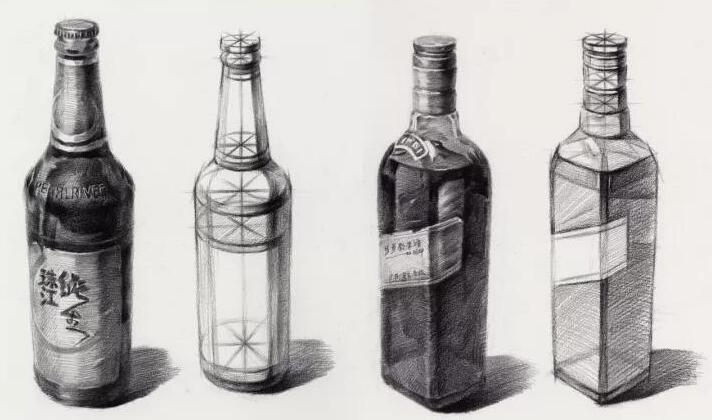 素描玻璃瓶的画法