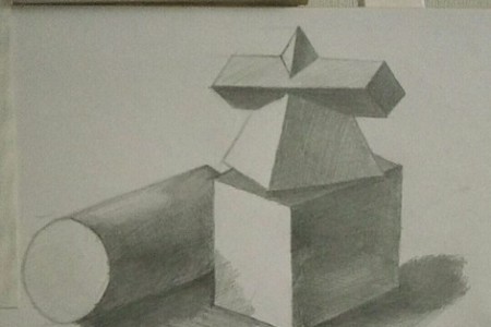 素描作业点评：组合石膏几何体素描画的怎么样？