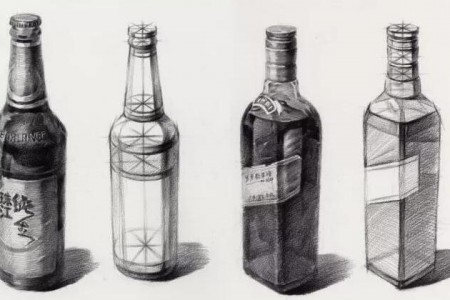 素描玻璃瓶的画法