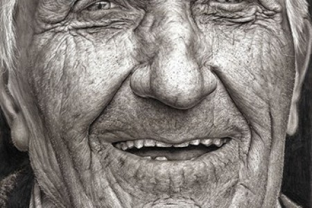 十六岁艺术家的超现实主义铅笔素描肖像