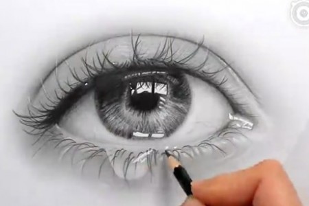 看到素描大师如何画含泪的眼睛真是太美了！