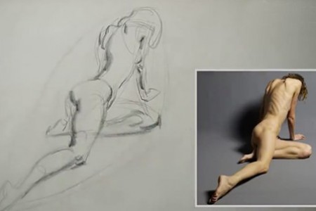 外国人教你画一幅女人的人体素描。查看绘图方法非常实用。
