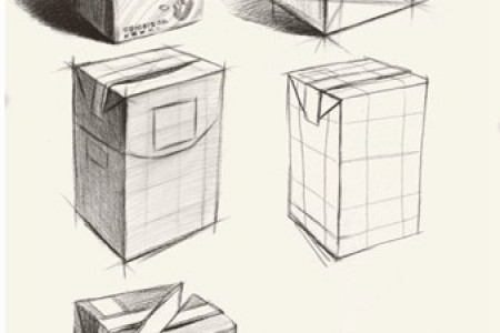 纸盒牛奶草图绘制步骤